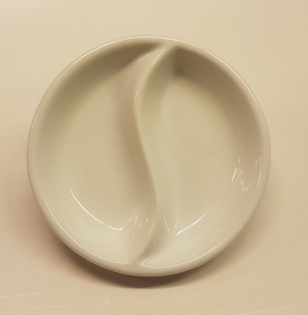 太極陶瓷碟 Taiji mengschaal van porselein 2 vakken/Taiji Porcelain Mix Dish 2 Compartments