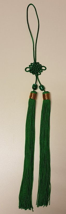 中國結雙管流蘇-綠色 Dubbel kwast groen met Chinese knoop/Double Tassel Green With Chinese Knot