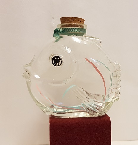 幸運星玻璃瓶-魚 Glazen potje-Vis