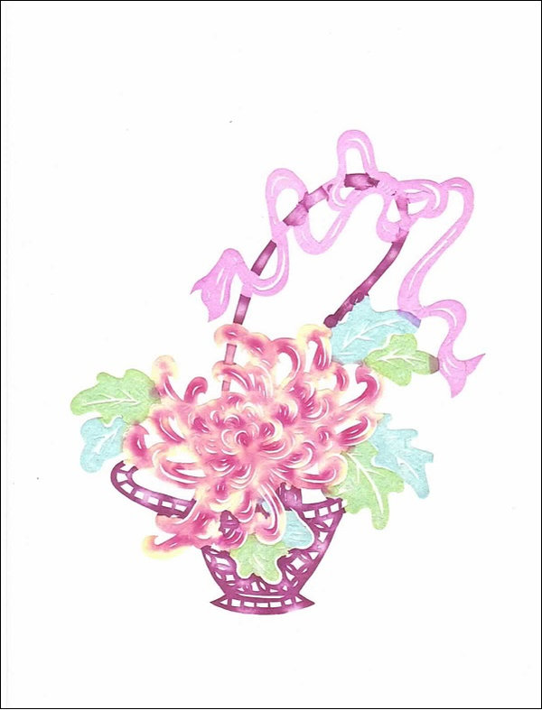 Flowerbasket Papercuts Card (MB01)