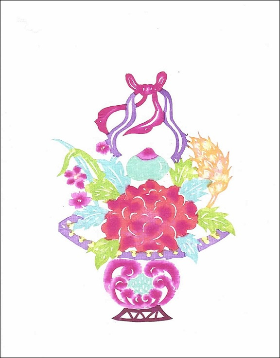 Flowerbasket Papercuts Card (MB04)
